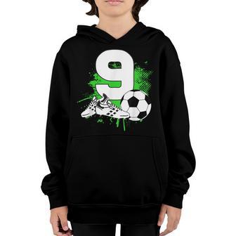 9Th Birthday Boys 9 Years Soccer Football Player Birthday Youth Hoodie - Thegiftio UK