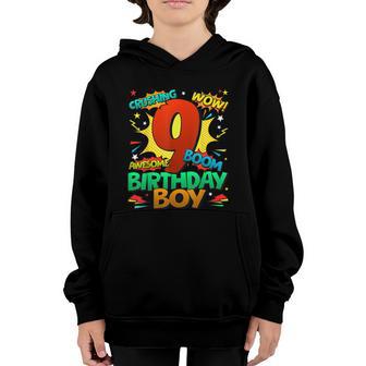 9Th Birthday Comic Style Boys 9Th Birthday Graphic Design Printed Casual Daily Basic Youth Hoodie - Thegiftio UK