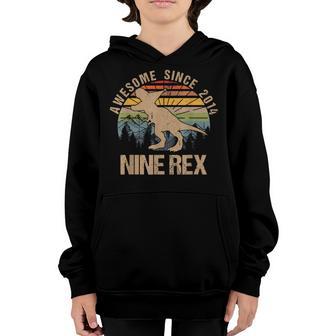 9Th Birthday Dinosaur 9 Year Old Boys Awesome Since 2014 Youth Hoodie - Thegiftio UK