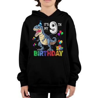 9Th Birthday Gifts 9 Year Old Boy Dino T Rex Dinosaur V3 Youth Hoodie - Thegiftio UK