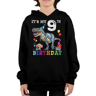 9Th Birthday Gifts 9 Year Old Boy Dino T Rex Dinosaur V5 Youth Hoodie - Thegiftio UK