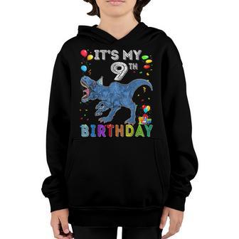 9Th Birthday Gifts Kids Boys Dino T Rex Dinosaur 9 Year Old V2 Youth Hoodie - Thegiftio UK