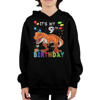 9Th Birthday Gifts Kids Boys Dino T Rex Dinosaur 9 Year Old Youth Hoodie - Thegiftio UK