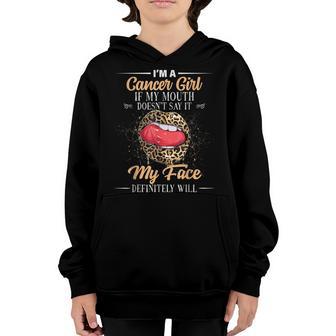 A Cancer Girl Leopard Birthday Astrology Zodiac Sign Youth Hoodie - Thegiftio UK