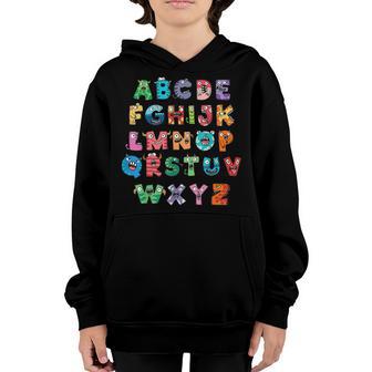 Abc Cute Monster Alphabet Halloween Teacher Costume Kids V2 Youth Hoodie - Thegiftio UK