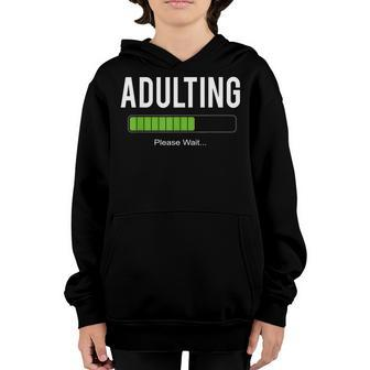 Adult 18Th Birthday Adulting For 18 Years Old Girls Boys Youth Hoodie - Seseable