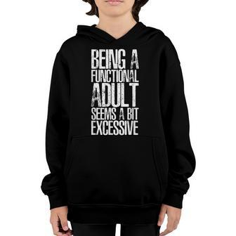 Adult-Ish Adulting | 18Th Birthday Gifts | Funny Sarcastic Youth Hoodie - Seseable