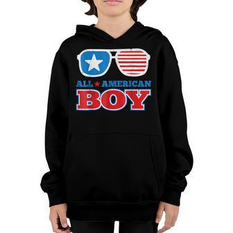 All American Boy Funny 4Th Of July Independence Day Youth Hoodie - Thegiftio UK