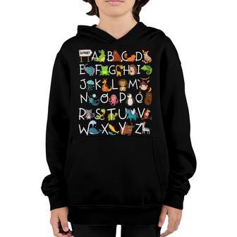 Alphabet Animal Abcs Learning Kids Begin Learn Gift Youth Hoodie - Thegiftio UK
