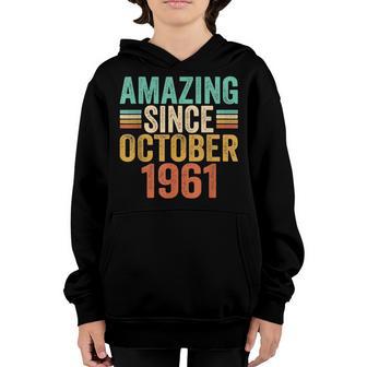 Amazing Since October 1961 61 Years Old 61St Birthday Boys Youth Hoodie - Thegiftio UK
