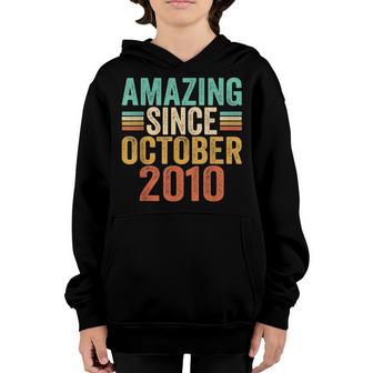 Amazing Since October 2010 12 Years Old 12Th Birthday Boys Youth Hoodie - Thegiftio UK