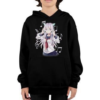 Anime And Music Girl Anime Merch Gift Girls Nager Youth Hoodie - Thegiftio UK