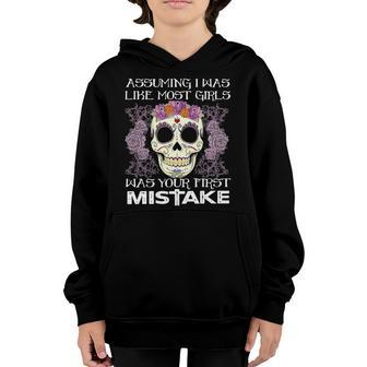 Assuming I Was Like Most Girls Skull Halloween Youth Hoodie | Mazezy