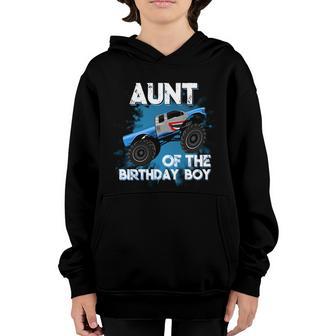 Aunt Of The Birthday Boy Monster Truck Birthday Party Great Gift Youth Hoodie - Thegiftio UK