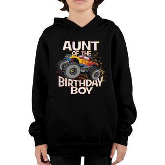 Aunt Of The Birthday Boy Monster Truck Boys Party Gift Youth Hoodie - Thegiftio UK