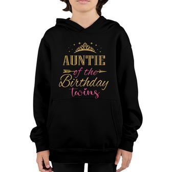 Auntie Of The Birthday Twins Kids Party Youth Hoodie - Thegiftio UK