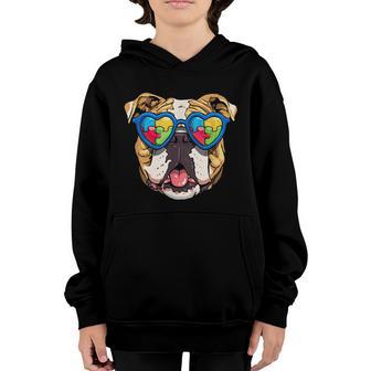 Autism Awareness American Bulldog Dog Puzzle Boys Kids Youth Hoodie - Thegiftio UK