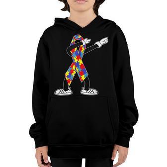 Autism Awareness Kids Dabbing Puzzle Piece Love Dab Dance V2 Youth Hoodie - Thegiftio UK