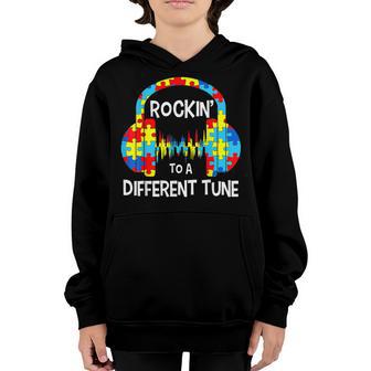 Autism Game - Rocking To A Different Tune For Gamer Boys Youth Hoodie - Thegiftio UK