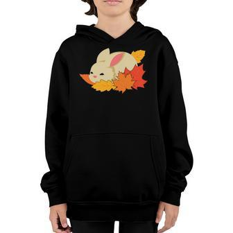 Autumn Leaves Cute Rabbit Fall Youth Hoodie