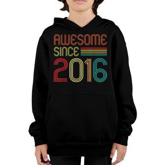 Awesome Since 2016 6 Years Old Retro Vintage 6Th Birthday Youth Hoodie - Thegiftio UK