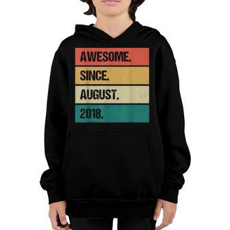Awesome Since August 2018 4Th Birthday 4 Years Old Boy Youth Hoodie - Thegiftio UK