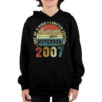 Awesome Since November 2007 15 Years Old Boy 15Th Birthday Youth Hoodie - Thegiftio UK