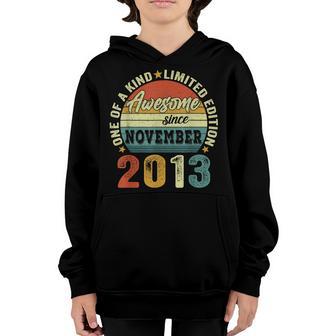 Awesome Since November 2013 9 Years Old Boy 9Th Birthday Youth Hoodie - Thegiftio UK