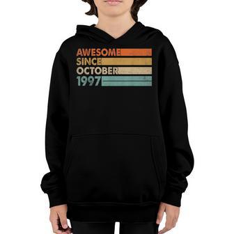 Awesome Since October 1997 25Th Birthday Boys 25 Years Old Youth Hoodie - Thegiftio UK