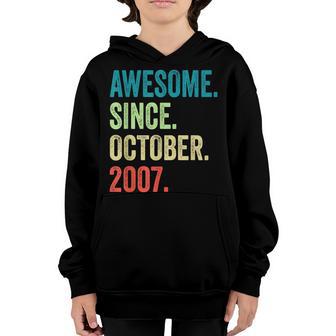 Awesome Since October 2007 15Th Birthday 15 Year Old Boy Kid Youth Hoodie - Thegiftio UK