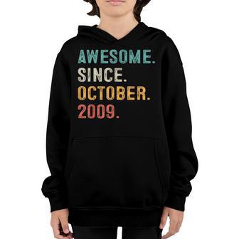 Awesome Since October 2009 13Th Bday Gifts 13 Years Old Boys V2 Youth Hoodie - Thegiftio UK