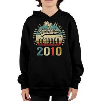 Awesome Since October 2010 12Th Birthday 12 Years Old Boy Youth Hoodie - Thegiftio UK