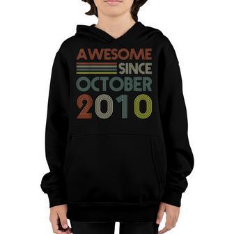 Awesome Since October 2010 Vintage Birthday Girls Boys Youth Hoodie - Thegiftio UK