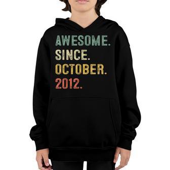 Awesome Since October 2012 10Th Bday Gifts 10 Years Old Boys V2 Youth Hoodie - Thegiftio UK