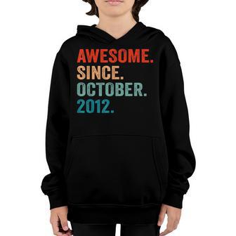 Awesome Since October 2012 10Th Bday Gifts 10 Years Old Boys Youth Hoodie - Thegiftio UK