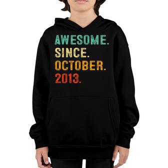 Awesome Since October 2013 9Th Birthday Gifts 9 Year Old Boy Youth Hoodie - Thegiftio UK