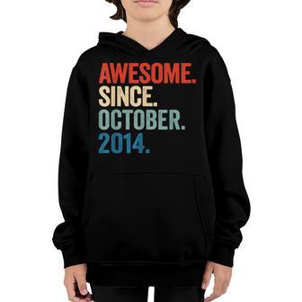 Awesome Since October 2014 8Th Birthday Gift 8 Years Old Boy V2 Youth Hoodie - Thegiftio UK