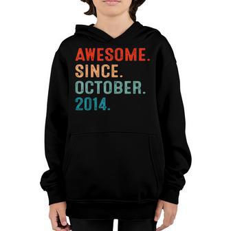 Awesome Since October 2014 8Th Birthday Gift 8 Years Old Boy Youth Hoodie - Thegiftio UK