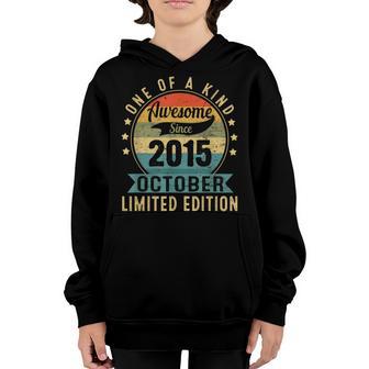 Awesome Since October 2015 Vintage 7Th Birthday Boy Gift Youth Hoodie - Thegiftio UK