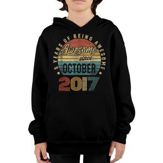 Awesome Since October 2017 5Th Birthday Boy 5 Years Old Youth Hoodie - Thegiftio UK