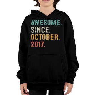 Awesome Since October 2017 5Th Birthday Gift 5 Years Old Boy V3 Youth Hoodie - Thegiftio UK