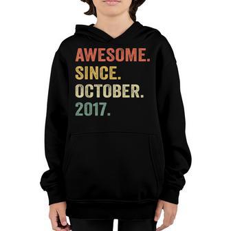 Awesome Since October 2017 5Th Birthday Gift 5 Years Old Boy V4 Youth Hoodie - Thegiftio UK