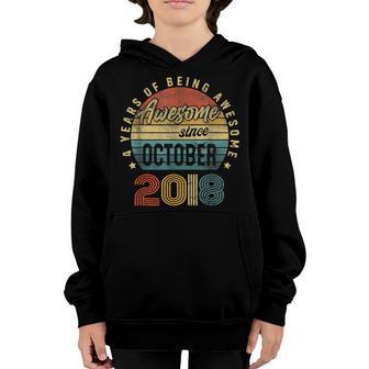 Awesome Since October 2018 4Th Birthday Boy 4 Years Old Youth Hoodie - Thegiftio UK
