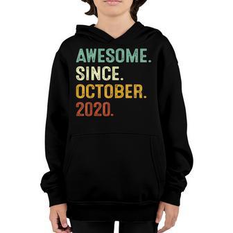 Awesome Since October 2020 2Nd Birthday Gift 2 Years Old Boy V2 Youth Hoodie - Thegiftio UK