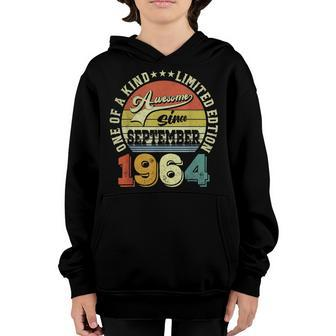 Awesome Since September 1964 58 Years Old 58Th Birthday Boy Youth Hoodie - Thegiftio UK