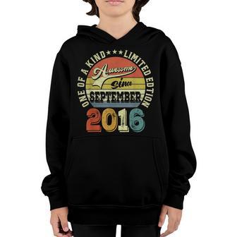 Awesome Since September 2016 6 Years Old 6Th Birthday Boy Youth Hoodie - Thegiftio UK