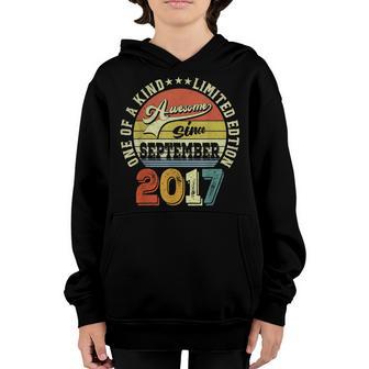 Awesome Since September 2017 5 Years Old 5Th Birthday Boy Youth Hoodie - Thegiftio UK