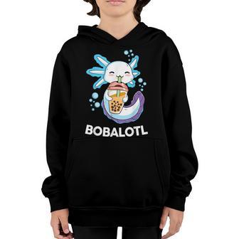 Axolotl Boba Bubble Tea Kawaii Anime Japanese Kids N Girl Youth Hoodie - Thegiftio UK
