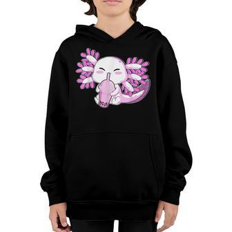 Axolotl Bubble Boba Tea For Women Girls Funny Kawaii Anime Youth Hoodie - Thegiftio UK