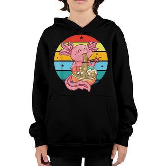 Axolotl Eating Ramen Noodles Anime Gift Boys Girl Nager Youth Hoodie - Thegiftio UK